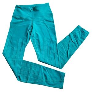 North Face Teal Chevron Athletic Leggings Small